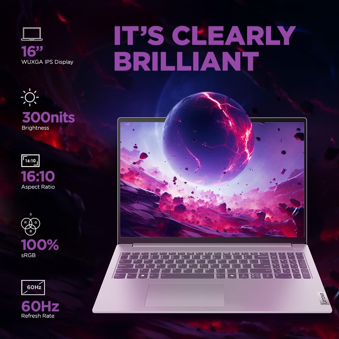 Lenovo IdeaPad Slim 5 Intel Core Ultra 5 125H Built-in AI 16" (40.64cm) WUXGA-IPS 300Nits Thin & Light Laptop (16GB/512GB SSD/Win 11/100%sRGB/MSO/1Yr ADP Free/3 month Game Pass/Grey/1.8Kg), 83DC007LIN