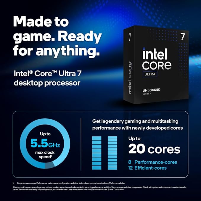 Intel Core Ultra 7 Processor 265K LGA 1700 (30M Cache- up to 5.50 GHz)