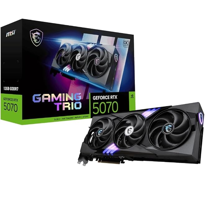 MSI GeForce RTX 5070 Ti 16G Vanguard SOC Launch Edition Graphic Card - NVIDIA GeForce RTX 5070 Ti GPU, 16GB GDDR7 256-bit Memory, 28 Gbps, PCI Express Gen 5 Interface, Upto 2588 MHz, STORMFORCE Fan