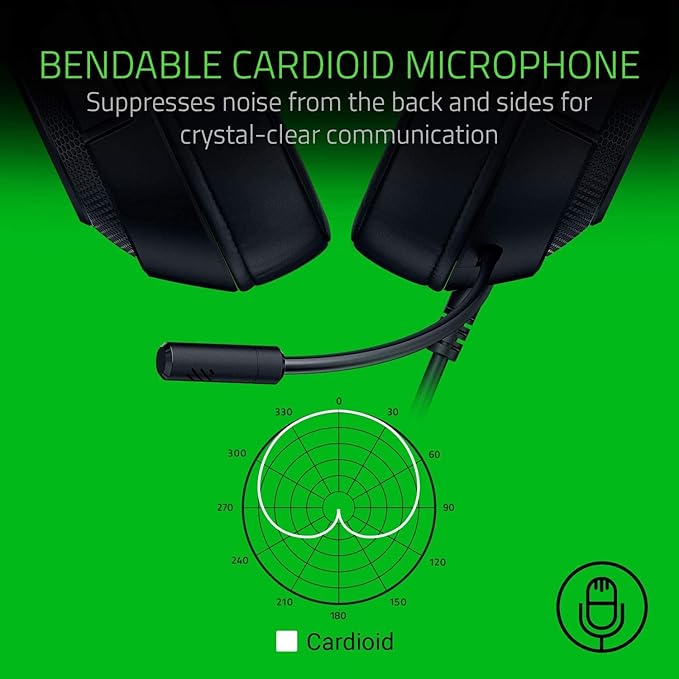 Razer Kraken X Lite Ultralight Gaming Headset: 7.1 Surround Sound Capable - Lightweight Frame - Bendable Cardioid Microphone - for PC, Xbox, PS4, Nintendo Switch - Classic Black