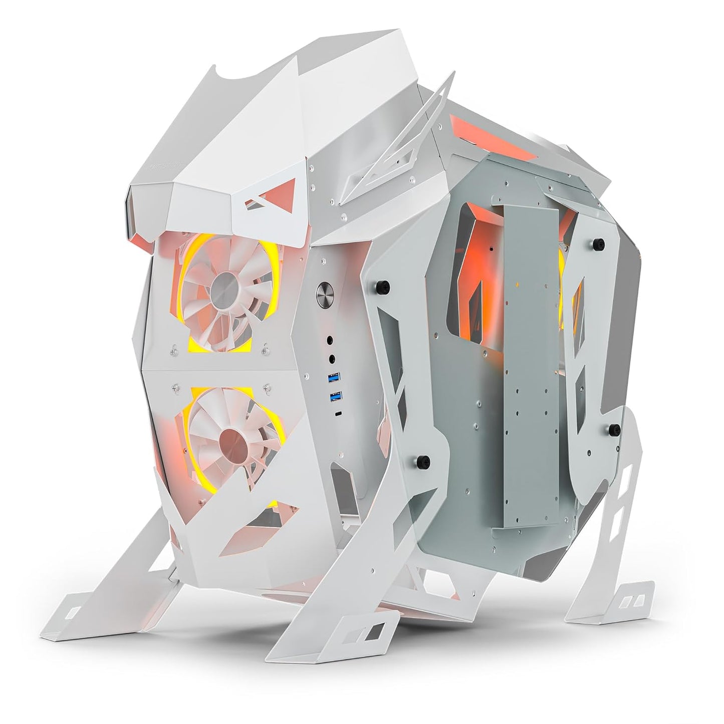 Ant Esports Cypher G5 Mid-Tower ATX Computer Case/Gaming Cabinet - White | Support, Micro-ATX, Mini-ITX | Pre-Installed 5 ARGB-PWM Remote Controlled Fans