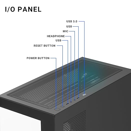 Ant Esports Crystal Z3 Mid-Tower Computer Case/Gaming Cabinet – Black | Support ATX, M-ATX, ITX | Pre-Installed 3 ARGB Fans