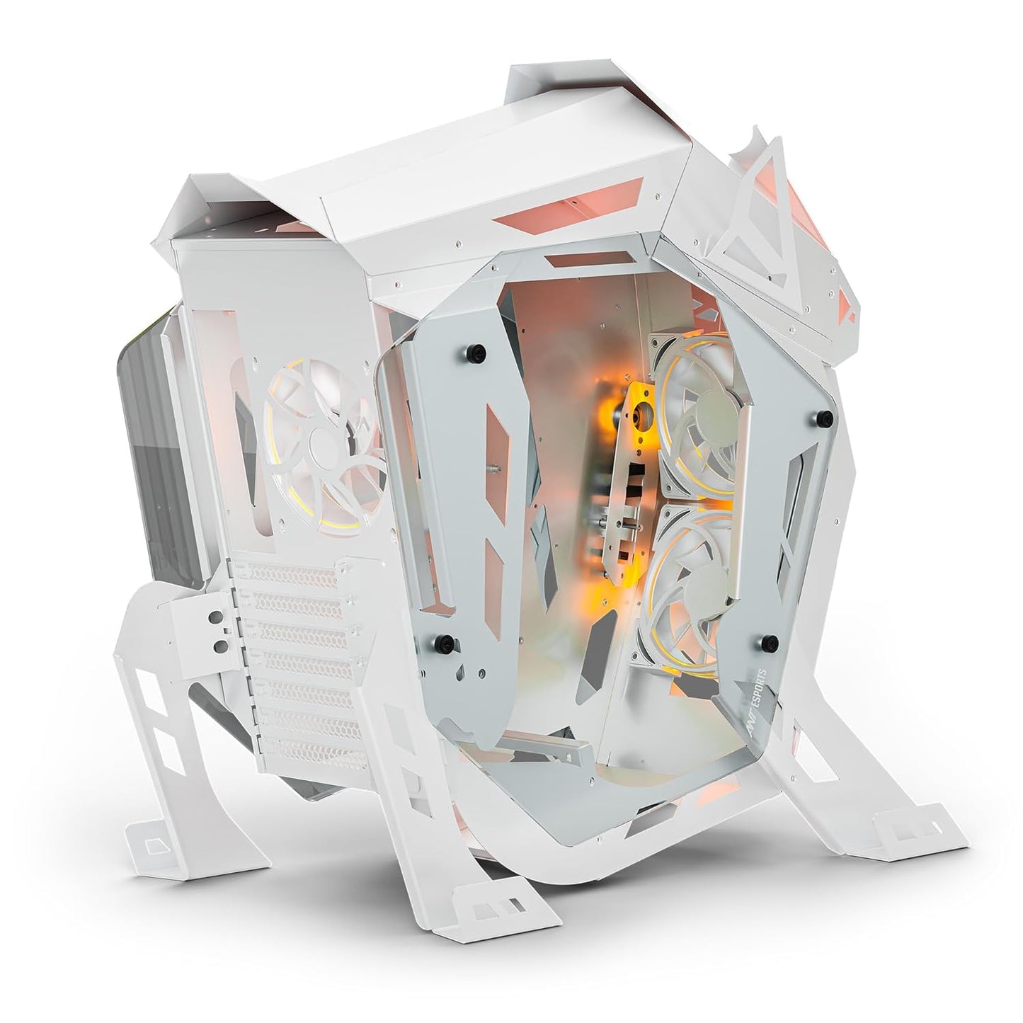 Ant Esports Cypher G5 Mid-Tower ATX Computer Case/Gaming Cabinet - White | Support, Micro-ATX, Mini-ITX | Pre-Installed 5 ARGB-PWM Remote Controlled Fans