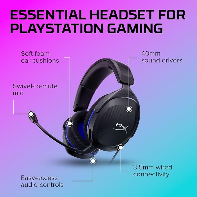 HyperX Cloud Stinger 2 Core Gaming Headset for PlayStation-Black (6H9B6Aa),Over Ear,Wired