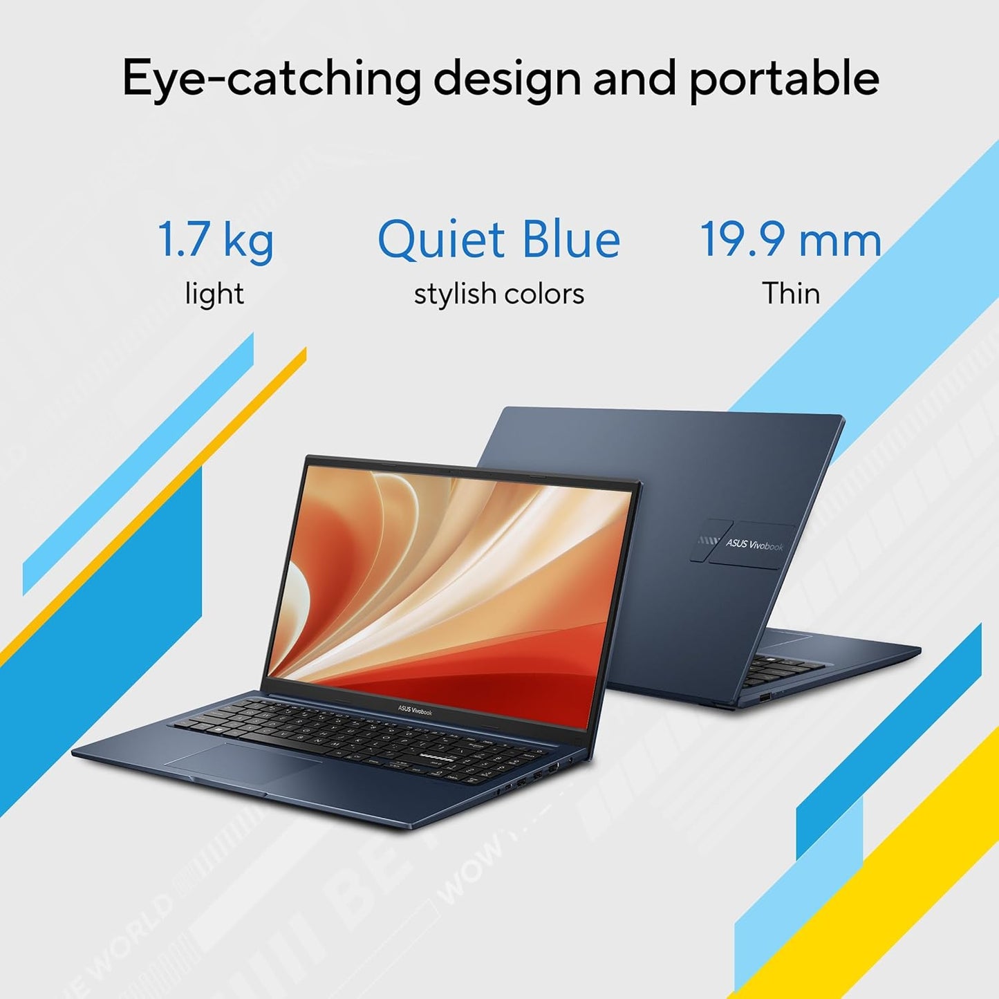 ASUS Vivobook 15, Light Weight Laptop, IntelCore i5-1235U (8GB/512GB/Intel Iris Xe /15.6" FHD/Windows 11 Home),Quiet Blue,X1504ZA-NJ520WS