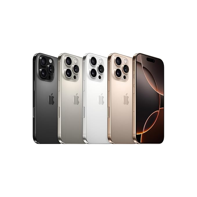 Phone 16 Pro Max 256 GB: 5G Mobile Phone with Camera Control, 4K 120 fps Dolby Vision and a Huge Leap in Battery Life. Works with AirPods; Desert Titanium( PRE ORDER ONLY)