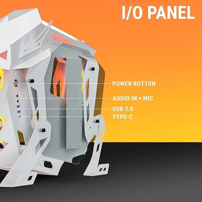 Ant Esports Cypher G5 Mid-Tower ATX Computer Case/Gaming Cabinet - White | Support, Micro-ATX, Mini-ITX | Pre-Installed 5 ARGB-PWM Remote Controlled Fans