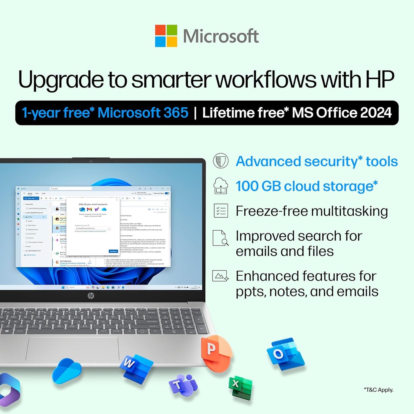 HP 15,13th Gen Intel Core i7-1355U Laptop,(16GB DDR4, 512GB SSD) Antiglare, 15.6’’/39.6cm, FHD, Win11, M365 Basic(1yr), Office Home 24, Silver, 1.59kg, Iris Xe, FHD Camera w/Shutter, Backlit, fd0468tu