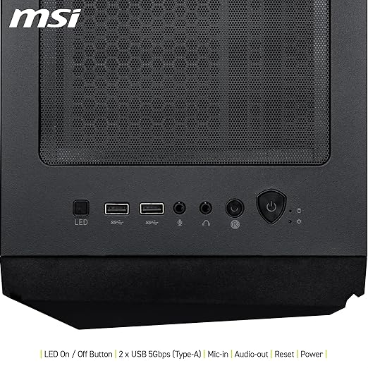MSI MAG Forge 130A Airflow - Mid-Tower PC Case - High Airflow, ATX Capacity, 240 mm Radiator, Four Pre-Installed Auto-RGB Fans, Tempered Glass Side Panel - Black