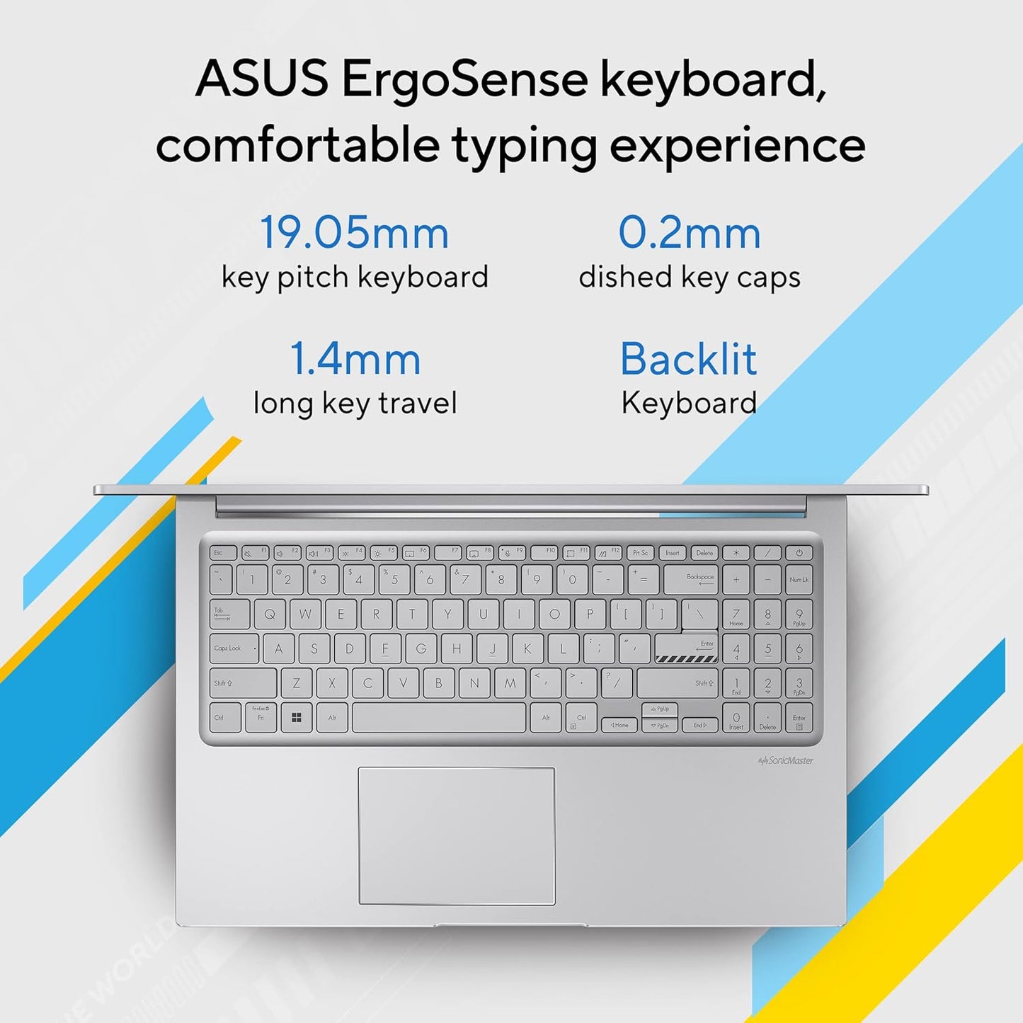 ASUS VivoBook 15 (2022), Intel Core i3-1215U, 12th Gen, 8GB RAM, 512GB SSD, FHD, 15.6"/39.62cm, Windows 11, Office 2021, Cool Silver, 1.7KG, X1504ZA-NJ322WS, Backlit KB Laptop