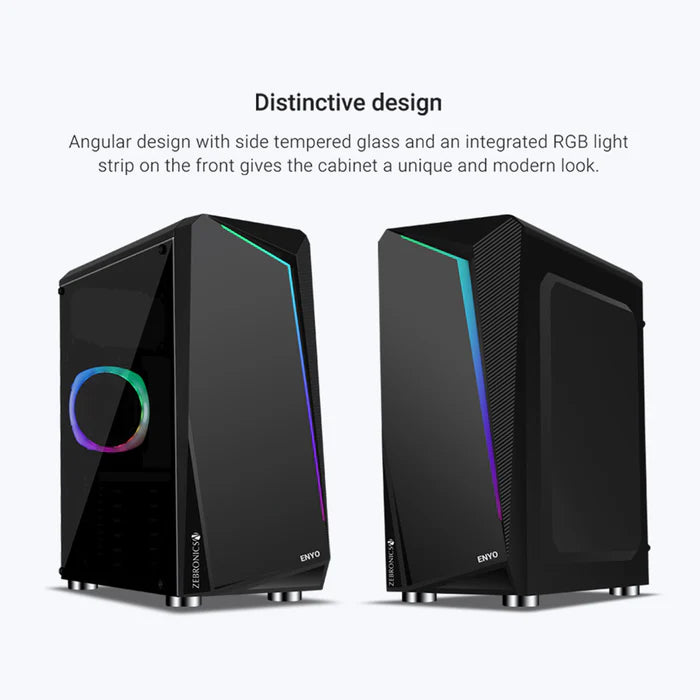 ZEBRONICS Zeb- Enyo Gaming Chassis Cabinet with USB 2.0 and USB 3.0 Ports Compatible with Gaming Console