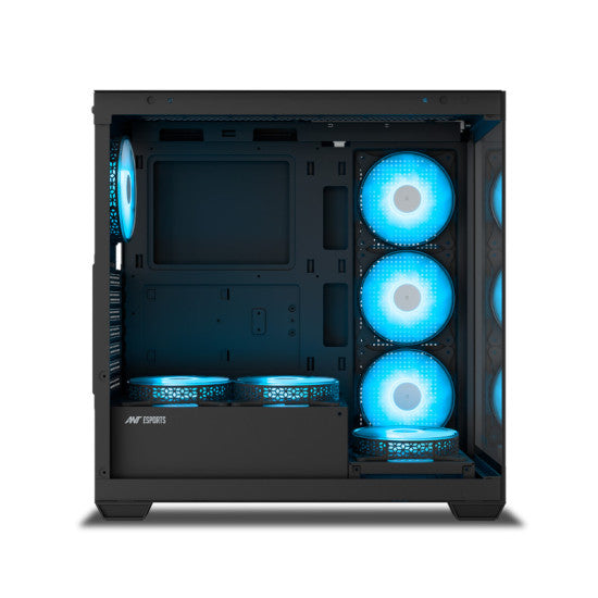Ant Esports Crystal X7 ARGB Mid Tower Gaming Cabinet with Type-C - Black
