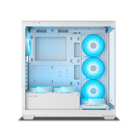 Ant Esports Crystal X7 ARGB Mid Tower Gaming Cabinet with Type-C - White