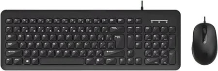 HP KM160 Wired Mouse and Keyboard Combo Wired USB Standard Desktop Keyboard Compatible with Desktop, Laptop, Mac (Black)