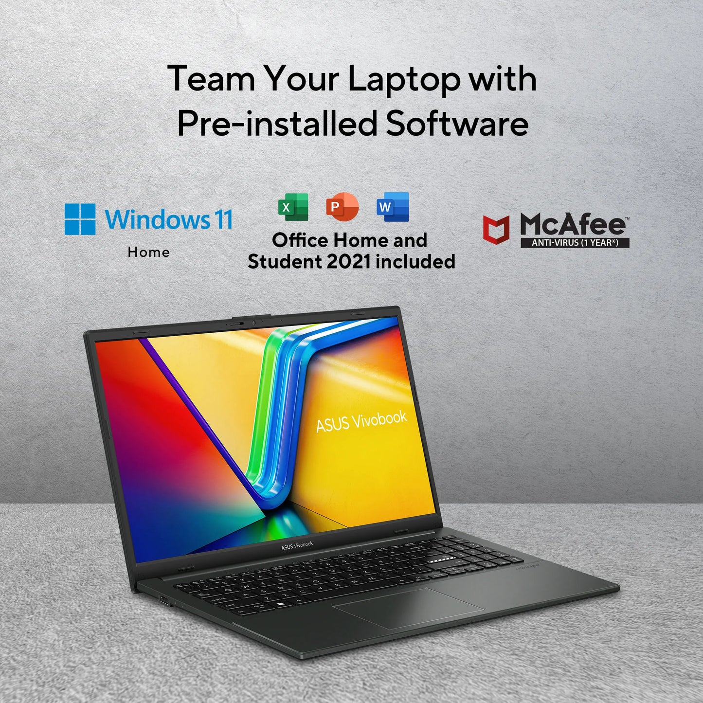 ASUS Vivobook Go 15 (2023), AMD Ryzen 5 7520U, 15.6" (39.62 cm) FHD, Thin and Light Laptop (16GB/512GB SSD/Integrated Graphics/Windows 11/Office 2021/Black/1.8 Kg), E1504FA-NJ549WS