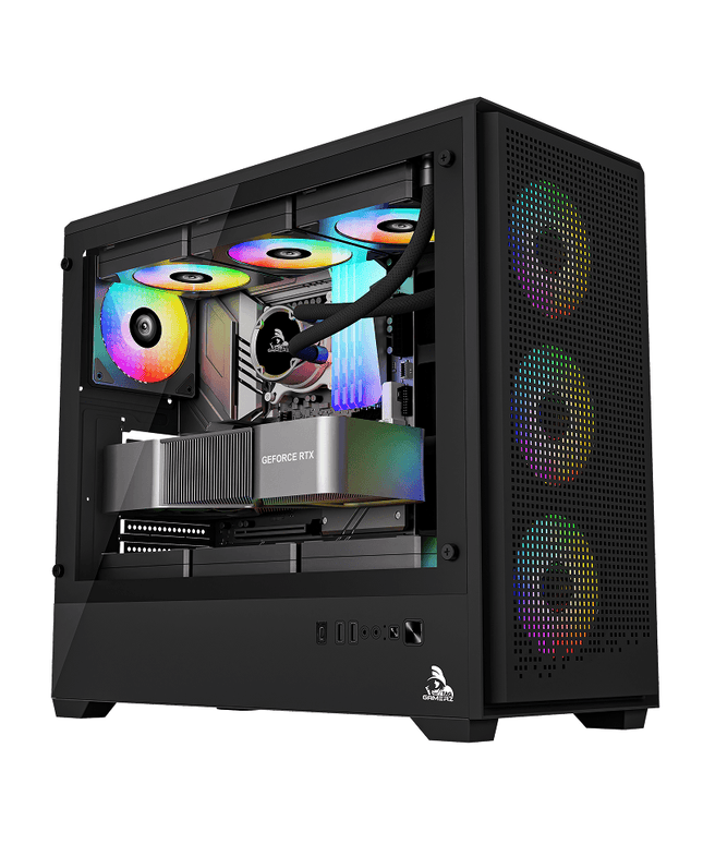 TAG Gamerz Nebula, 3 ARGB Fans, ATX Mid-Tower Cabinet (Black