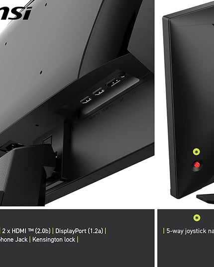 MSI MAG 255F E20 24.5-Inch FHD 1920x1080 Gaming Monitor, 200Hz, 0.5ms, HDR Ready, AMD FreeSync Premium, Eye Care, AI Vision, HDMI 2.0b, DP 1.2a, Frame-Less, Tilt Adjustable, Vesa Mount, Black