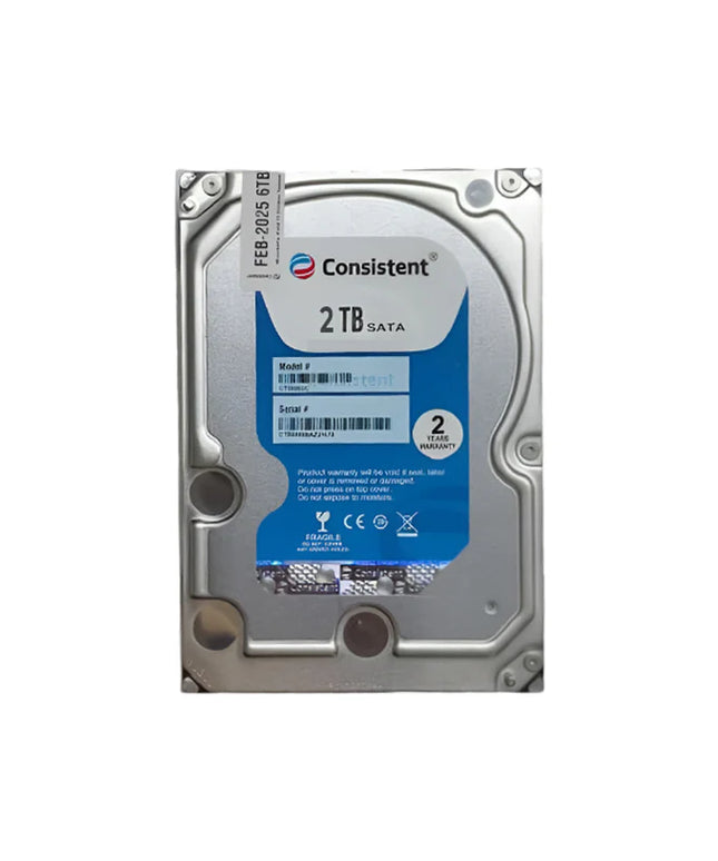Consistent 2TB SATA Internal Hard Drive, 3.5 Inch, High Performance Desktop HDD with 2 Years Warranty.