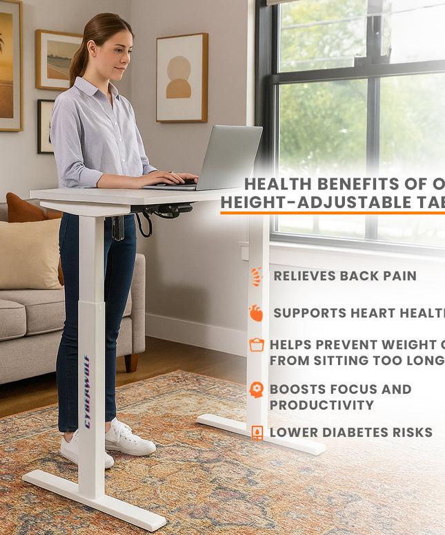 Cyberwolf Hydraulic Gaming Table Regular White