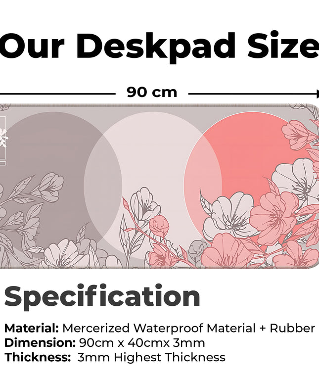 Sakura Circles – Peach – XXL Mousepad