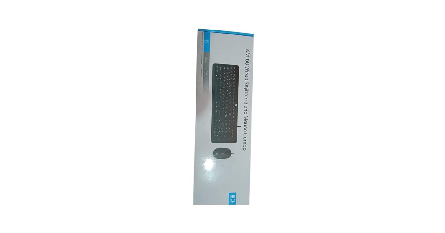 HP KM160 Wired Mouse and Keyboard Combo Wired USB Standard Desktop Keyboard Compatible with Desktop, Laptop, Mac  (Black)