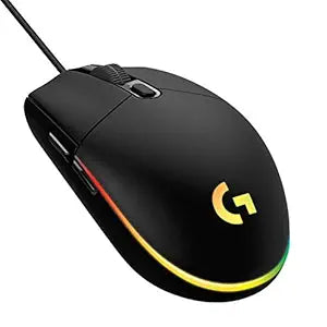 Logitech G203 Wired Gaming Mouse, 8,000 DPI, Rainbow Optical Effect LIGHTSYNC RGB, 6 Programmable Buttons, On-Board Memory, Screen Mapping, PC/Mac Computer and Laptop Compatible