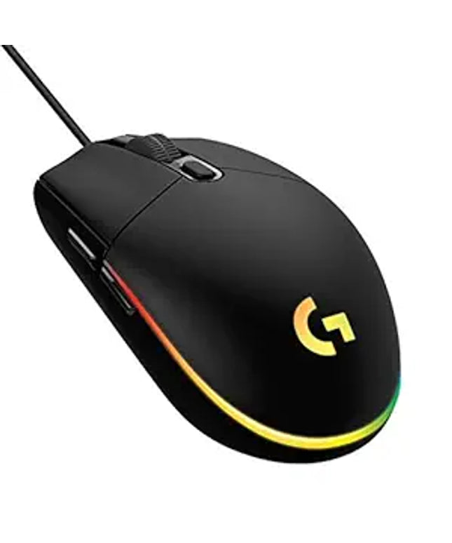 Logitech G203 Wired Gaming Mouse, 8,000 DPI, Rainbow Optical Effect LIGHTSYNC RGB, 6 Programmable Buttons, On-Board Memory, Screen Mapping, PC/Mac Computer and Laptop Compatible