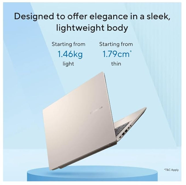 ASUS Vivobook 14 (2026),Intel Core Ultra 5 225H, Intel iGPU,16GB RAM,1TB SSD,FHD+,14"(35.5 cm),Windows 11,M365 Basic(1 Year)* Office 2024, Platinum Gold, 1.46 Kg, X1407CA-LY1581WS,Thin & Light Laptop