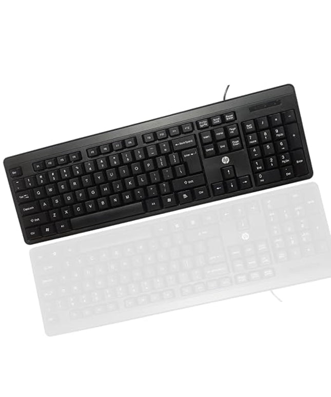 HP K100 Wired Keyboard, Quick, Comfy and Accurate, USB Plug & Play Setup,LED Indicators