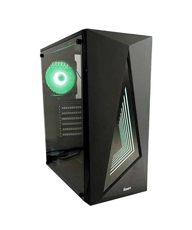 FOXIN PLUTONIOUM DESKTOP COMPUTER CASE G2 STRUCTURE STEEL BODY USB 3.0 HD AUDIO METALLIC BLACK