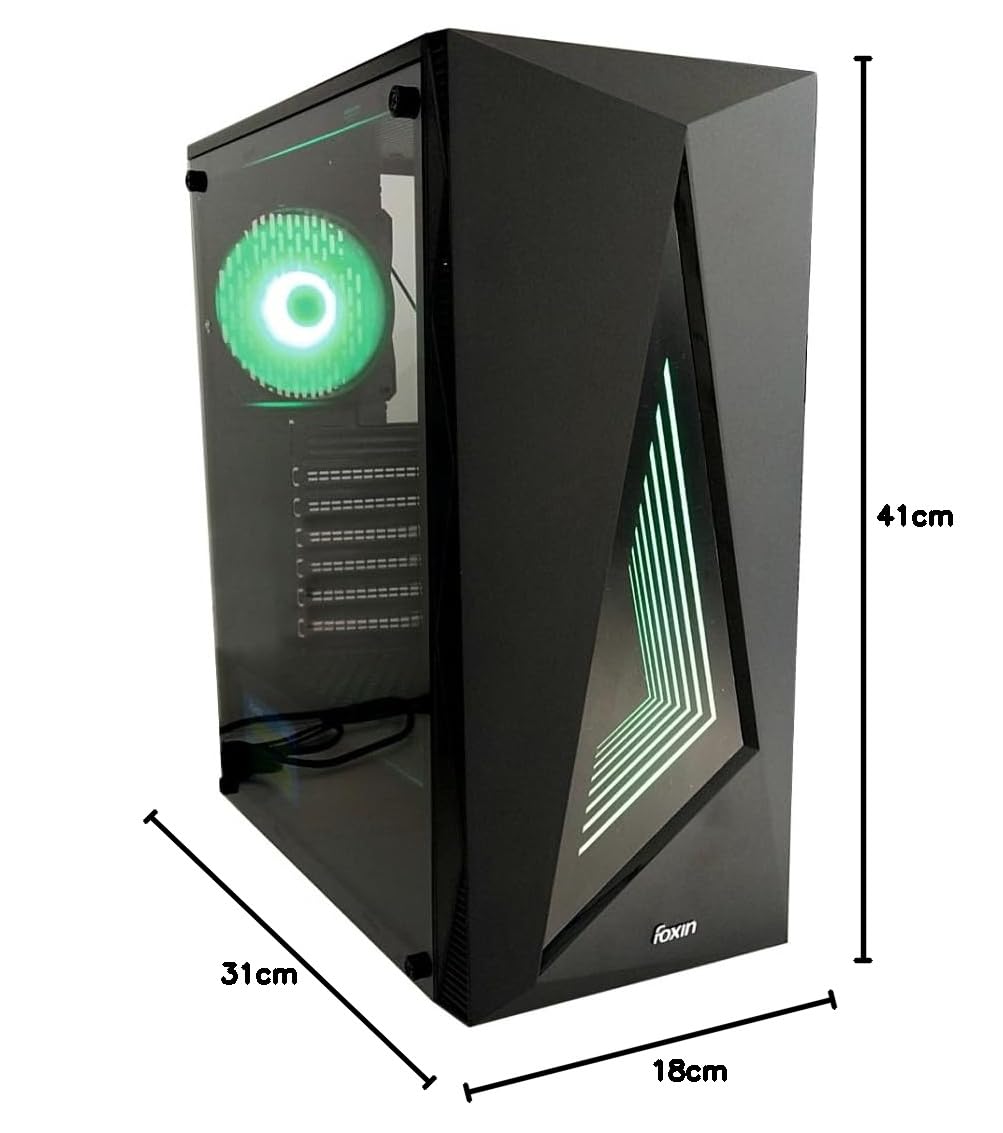 FOXIN PLUTONIOUM DESKTOP COMPUTER CASE G2 STRUCTURE STEEL BODY USB 3.0 HD AUDIO METALLIC BLACK