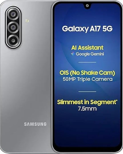 Samsung Galaxy A17 5G (Gray, 6GB RAM, 128GB Storage) | 50 MP No Shake Camera | Gemini Live | Circle to Search | Super AMOLED | Corning Gorilla Glass Victus | 7.5mm Sleek | AI