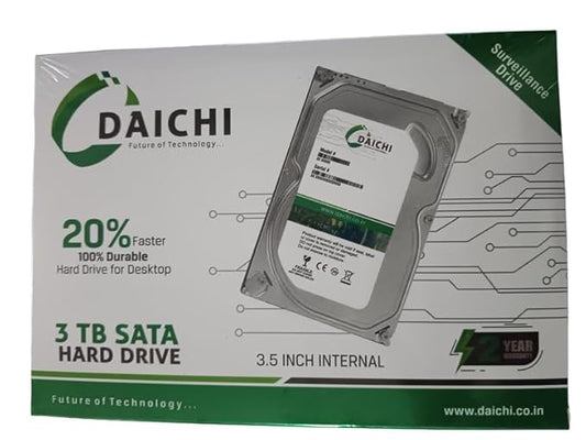 DAICHI All Desktop, NVR, DVR Supported HDD 3TB (Black/Silver, 2 Years Warrenty)