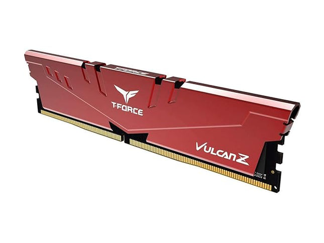 TeamGroup T-Force Vulcan Z 8GB 3600MHz (3600MT/s) CL18 Red DDR4 UDIMM Desktop Gaming Memory, Metal Heatsink, Supports XMP 2.0, Compatible with Intel/AMD CPU, High Performance, Low Latency RAM Module