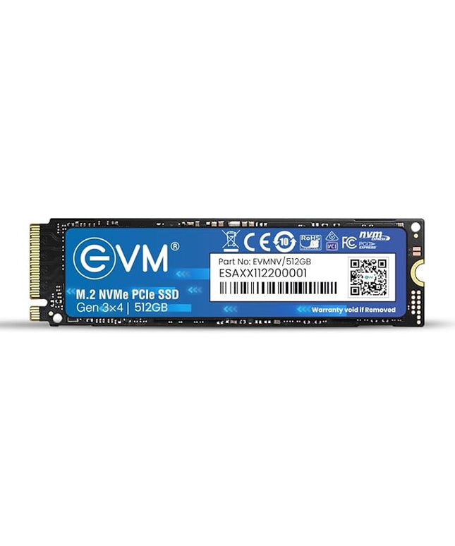 EVM 512GB NVMe Gen 3x4 Internal SSD (2280) – Upto 3500MB/s Read & 2800MB/s Write | PCIe 3.0 M.2 Solid State Drive for Gaming, Laptops & Desktops | Shock Resistant & 5-Year Warranty (EVMNV/512GB)