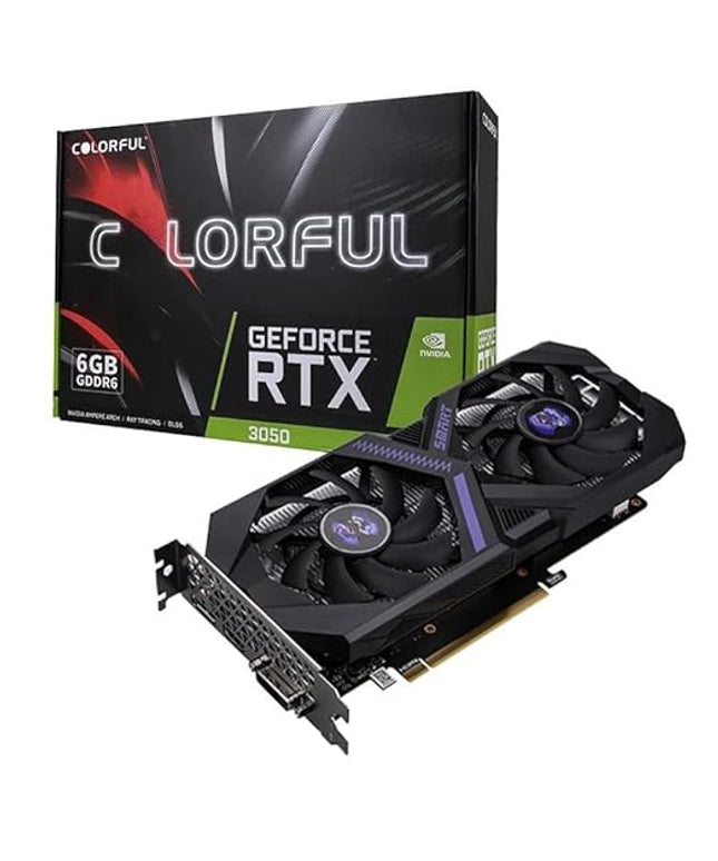 COL0RFUL GeForce RTX 3050 6GB V4-V Graphics Card | 96-Bit GDDR6 VRAM | PCIe 4.0 GPU | Triple Display Support | 3-Year Warranty | Gaming & Editing Ready