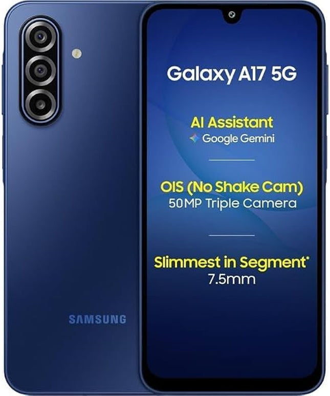 Samsung Galaxy A17 5G (Blue, 6GB RAM, 128GB Storage) | 50 MP No Shake Camera | Gemini Live | Circle to Search | Super AMOLED | Corning Gorilla Glass Victus | 7.5mm Sleek | AI