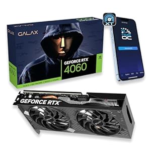 Galax GeForce RTX™ 4060 1-Click OC 2X V2 Graphics Card | Up to 2490 MHz, 8GB GDDR6, 128-bit, 3 x DisplayPort 1.4a, HDMI 2.1, PCI-E 4.0, NVIDIA DLSS 3 | 2X AI & Ray Tracing Performance