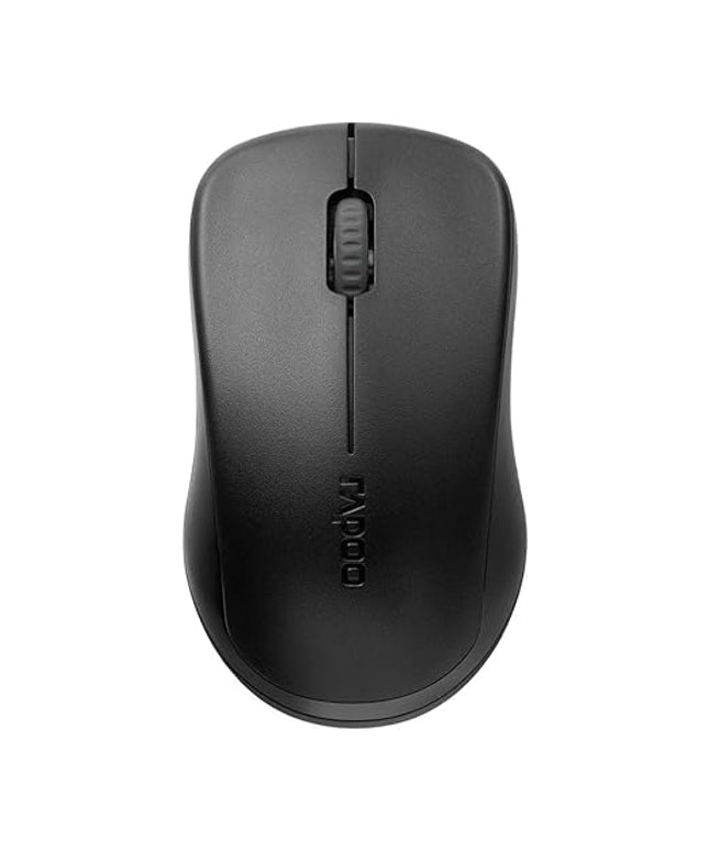 RAPOO 1620 Wireless Mosuse, 2.4 GHz with USB Nano Receiver, Optical Tracking, Ambidextrous, PC/Mac/Laptop - Black