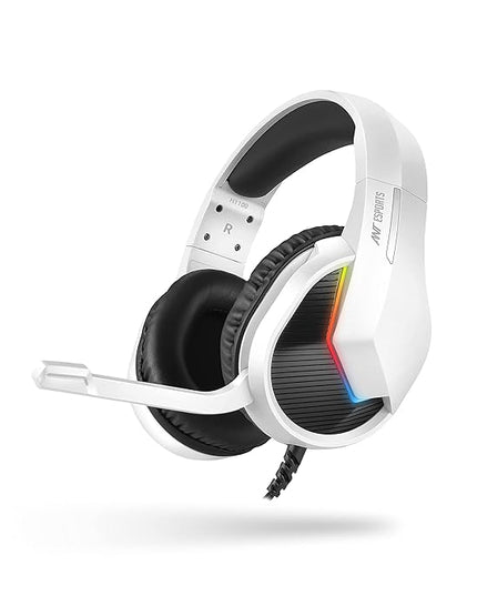 Ant Esports H1100 Pro RGB Wired Over Ear Gaming Headphones for PC / PS4 / PS5 / Xbox One / Switch1 with mic Frost White