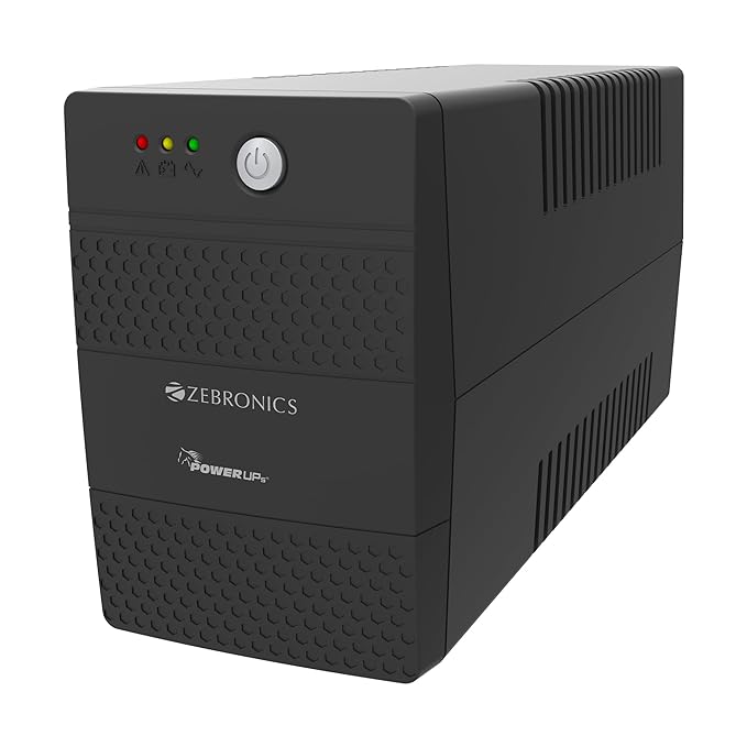 ZEBRONICS U735 600VA/360W Microcontroller Based UPS for Office Computers | Home PC with Auto Restart, Generator Compatible, Boost & Buck AVR, Built-in Protection,