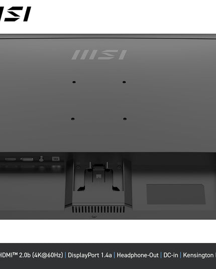 MSI PRO MP273U 27 Inch UHD Office Monitor - 3840 x 2160 IPS Panel, PIP/PBP, Wide Color Gamut, Eye-Friendly Screen, Built-in Speakers, Tilt-Adjustable - HDMI 2.0b, DP (1.4a)