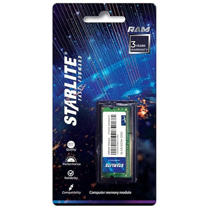 STARLITE 16GB DDR4 RAM for Laptop | 3200MHz SO-DIMM | CL22 | 204-Pin | PC4-25600 High-Speed Laptop Memory Module