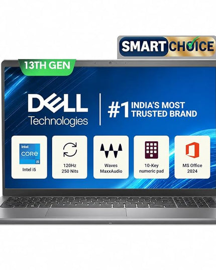 Dell 15 SmartChoice (Previously Inspiron), Intel 13th Gen Core i5-1334U, 16GB, 1TB SSD, FHD,15.6"/39.62cm, Win 11, MSO'24, Silver, 1.62kg, [Dell 15], 12 Month McAfee, Backlit KB, Thin & Light Laptop