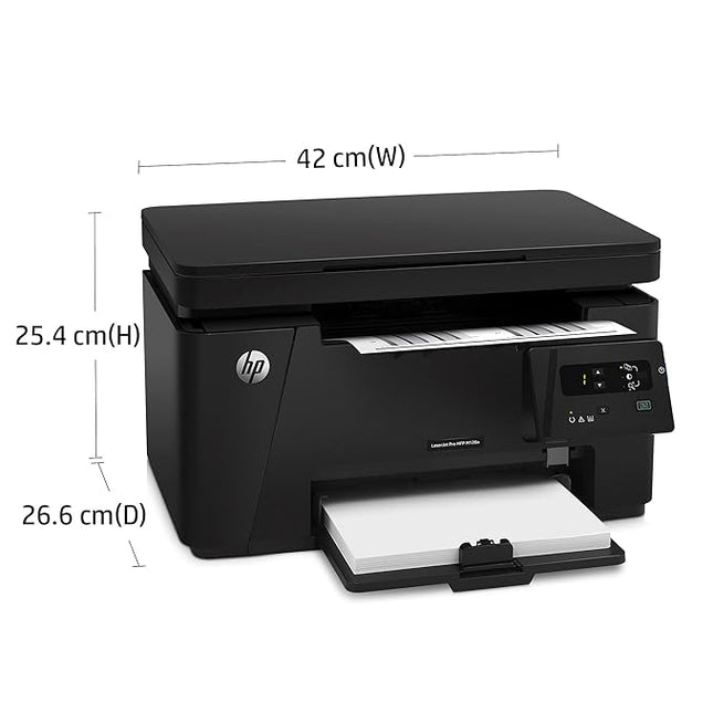HP LaserJet Pro MFP M126a, Print, Copy, Scan, Hi-Speed USB 2.0, Up to 21 ppm, 150-sheet Input Tray, 100-sheet Output Tray, 8000-page Duty Cycle, 700-page Yield, Black and White, CZ174A