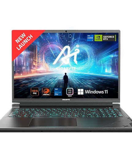 GIGABYTE G6X 9MG-42IN853SH, i7-13650HX, GeForce RTX 4050 GDDR6 6GB, 16.0“ 16:10 WUXGA (1920x1200) 165Hz Display (45% NTSC, MUX Switch, DDR5 4800 8GB*2, Gen4 512GB, 1-Zone RGB Backlit Keyboard
