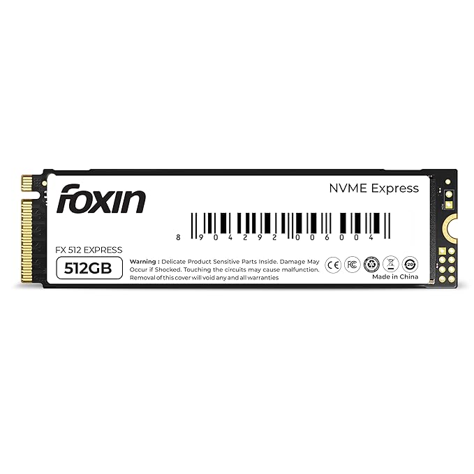 FOXIN SSD 512 GB NVMe | Internal Solid State Drive with Micron Chipset, SMI controller, M.2 PCIe 3.0 interface | Ultra-low Power Consumption | Read/Write Speed Upto 2100/1800 MB/s | 5 Yrs Warrant