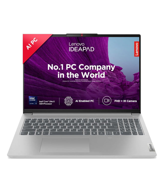 Lenovo IdeaPad Slim 5 Intel Core Ultra 5 125H Built-in AI 16" (40.64cm) WUXGA-IPS 300Nits Thin & Light Laptop (16GB/512GB SSD/Win 11/100%sRGB/MSO/1Yr ADP Free/3 month Game Pass/Grey/1.8Kg), 83DC007LIN
