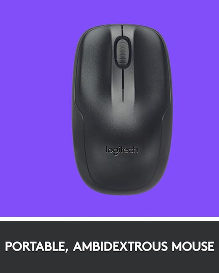 Logitech MK220 Compact Wireless Keyboard and Mouse Combo for Windows, 2.4 GHz Wireless with Unifying USB-Receiver, 24 Month Battery, Compatible with PC, Laptop - Black
