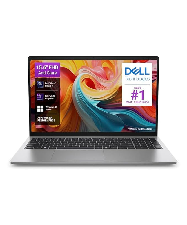 Dell 15 AI Powered Laptop, Intel Core Ultra 5 225H, 8GB DDR5 RAM, 512GB SSD, 15.6" FHD Anti-Glare Display, Intel Arc Graphics, Backlit Keyboard, Dedicated Copilot Key, Silver, Win11 Home + MSO H&S'24